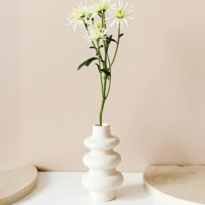 Ribbed Ceramic Vase